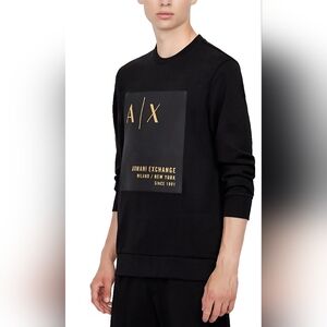 Men's Armani Exchange 124 Black Crewneck Sweatshirt-Size Small
